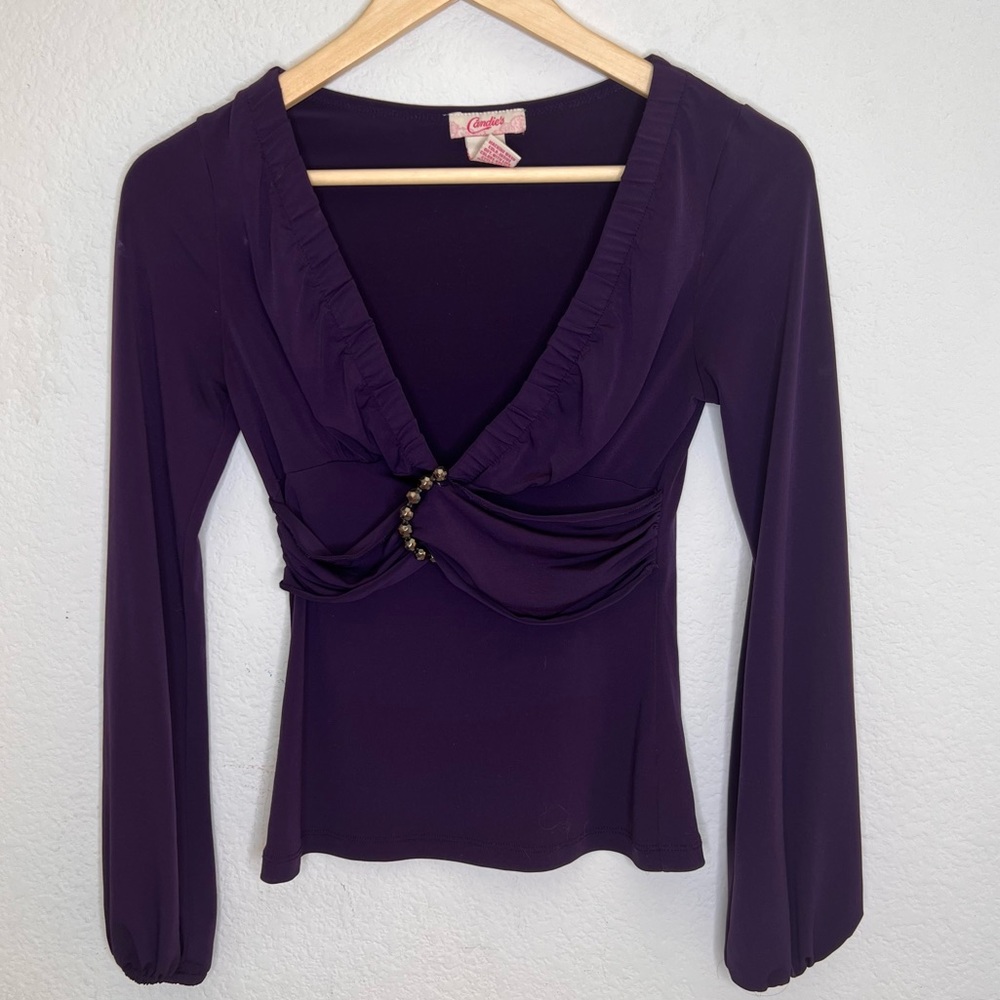 Candie’s women’s purple mauve long sleeved blouse size small